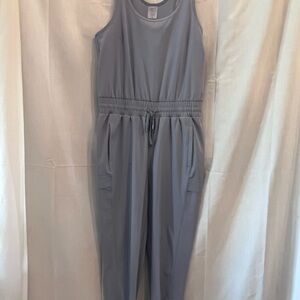 CALIA Gray Sleeveless Jumpsuit with Tie Waist